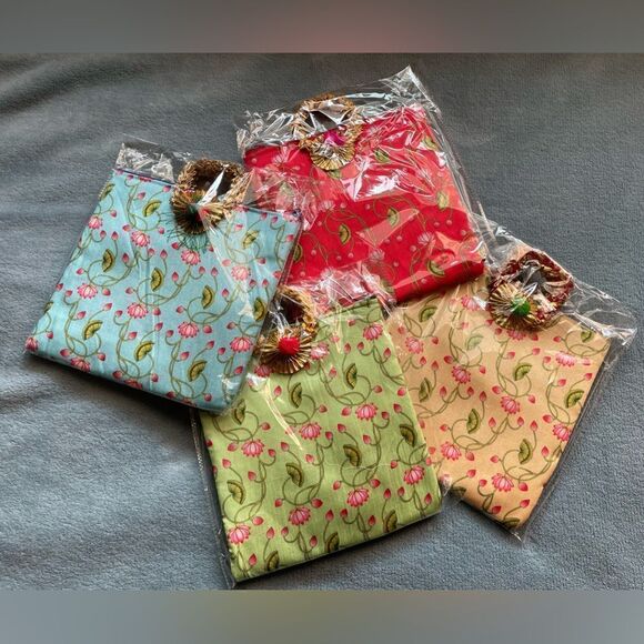 🔵NWT Pichwai print Indian colorful gift bag/ wallet/ bag/purse/potli - Picture 3 of 14
